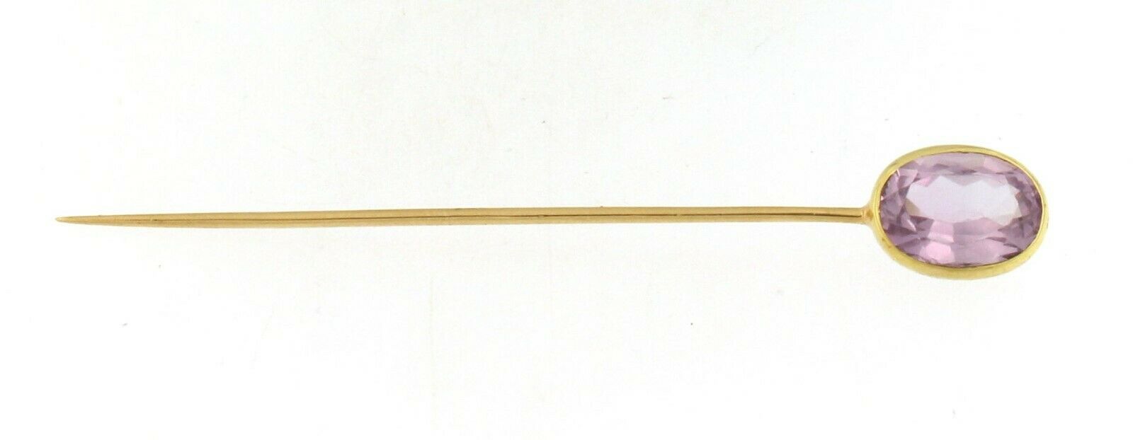Stick Pin with Amethyst Stone 14k Yellow Gold