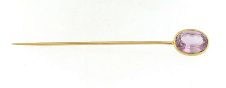 Stick Pin with Amethyst Stone 14k Yellow Gold
