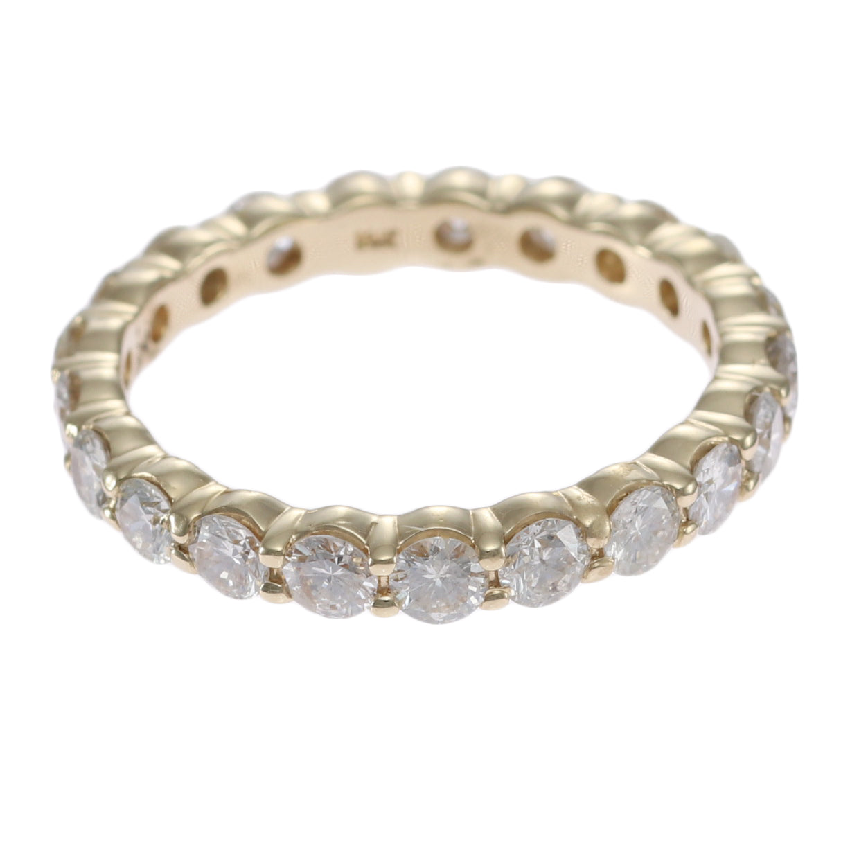 2.00CTW Diamond Eternity Anniversary Stackable Wedding Ring 14k Yellow Gold