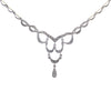 0.55CTW Diamond Drop Pendant Necklace 14k White Gold Vintage Art Deco Style