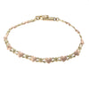 Love Heart Kisses XOXO Chain Link Bracelet 14k Rose Yellow Gold 5mm 6inches 4.1g