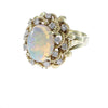 2.82CTW Fire Opal Diamond Cocktail Ring 14k Yellow Gold Womens Vintage Estate