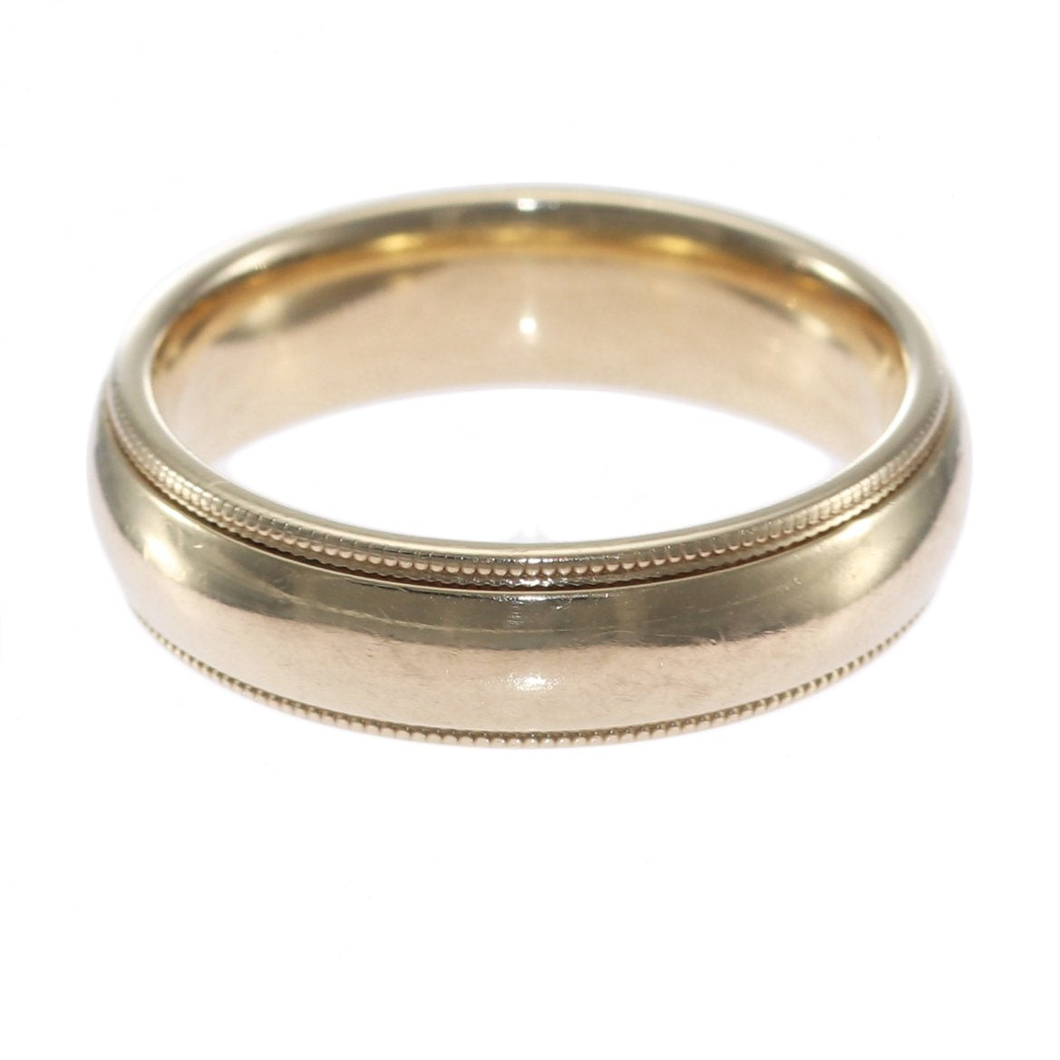 Mens Classic Comfort Milgrain Eternity Wedding Band Ring Solid 14k Yellow Gold US8.00