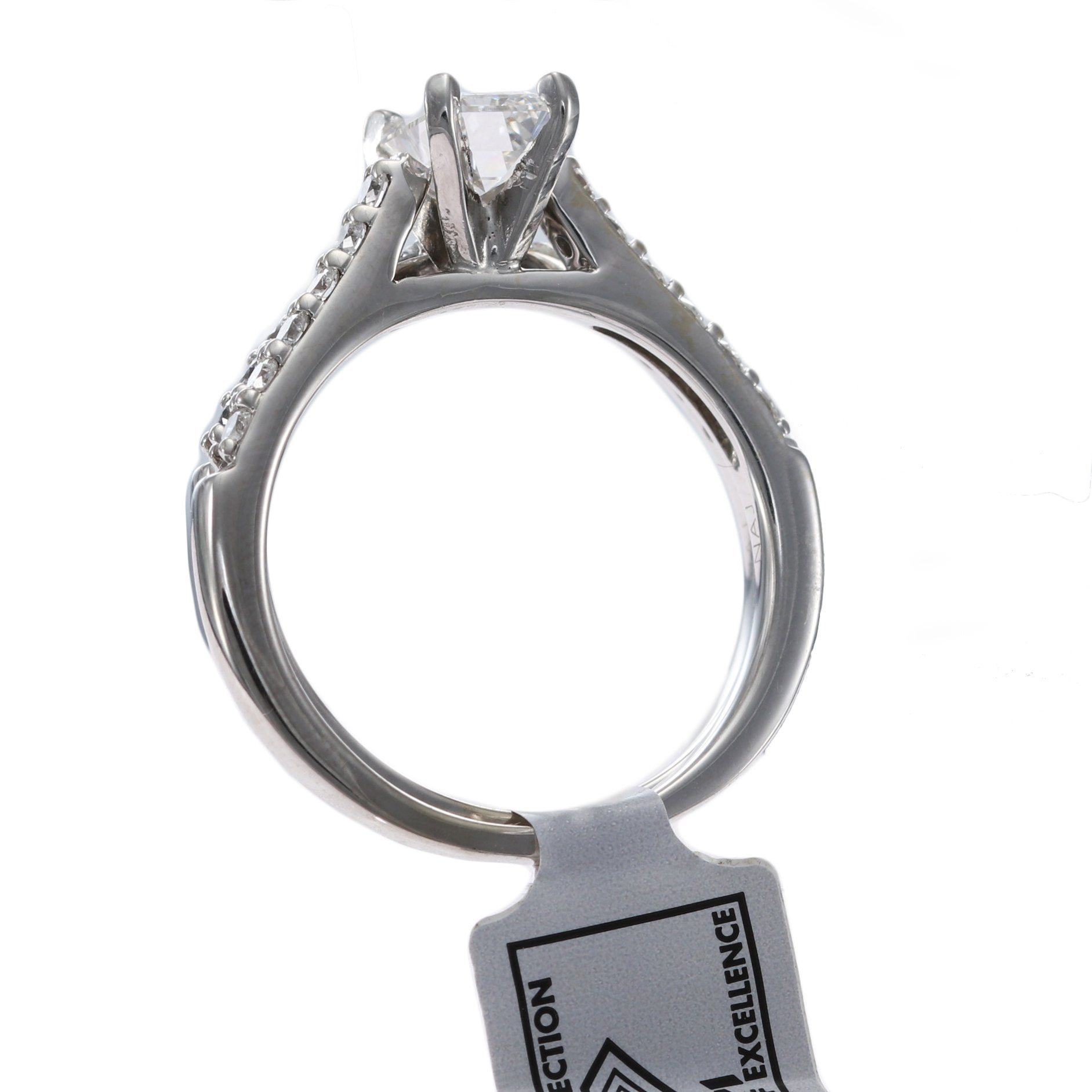 1.52CTW Emerald Cut Diamond Engagement Ring Wedding Band Set 14k White Gold H/SI1