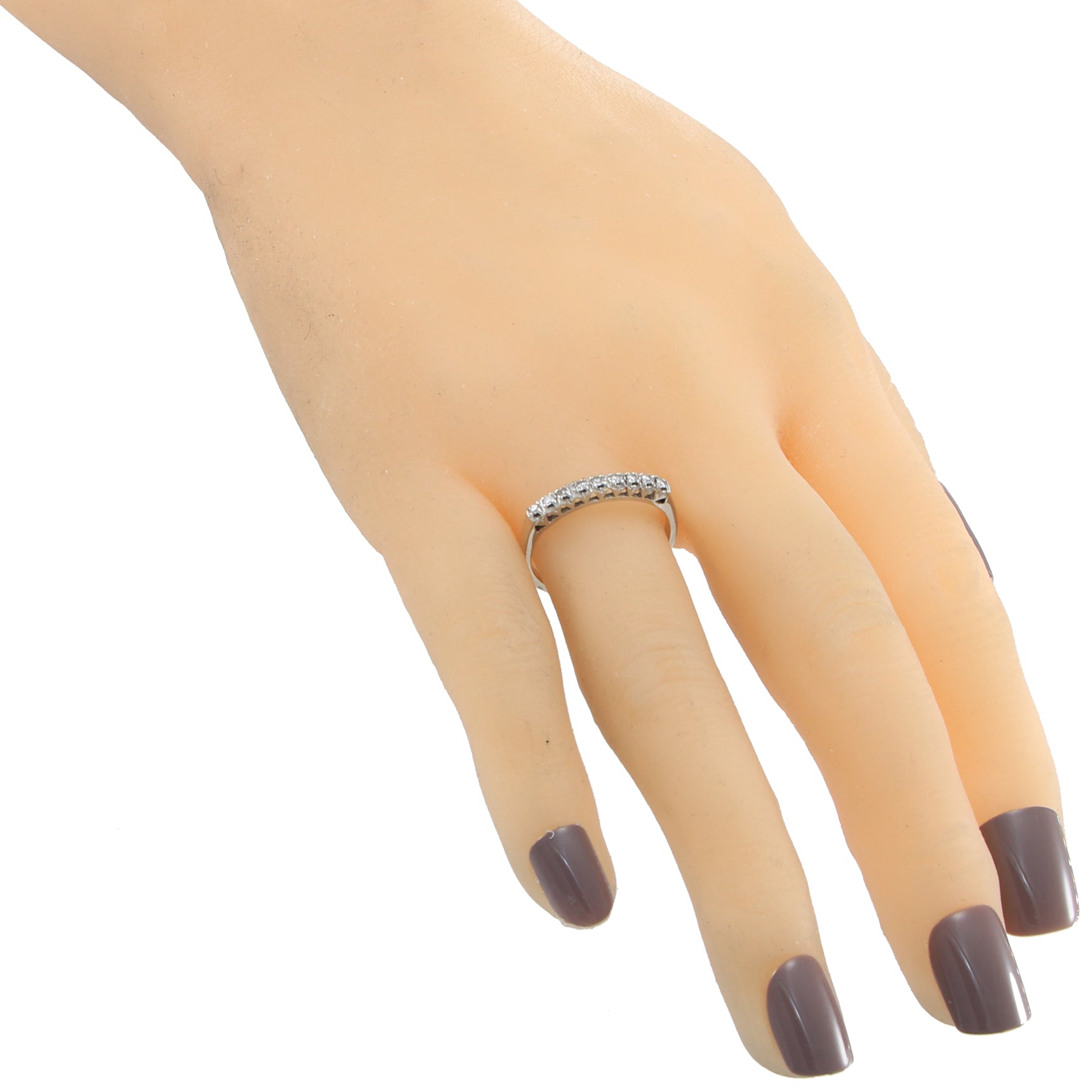 Diamond 1940s Antique Art Deco Thin Stackable Band Ring 14k White Gold 1.00ctw