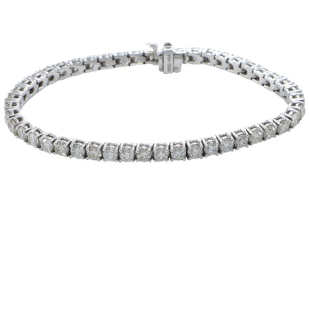 7.10CTW Diamond Tennis Bracelet 14k White Gold Classic 4 Prong 4mm Wide 6.75inch