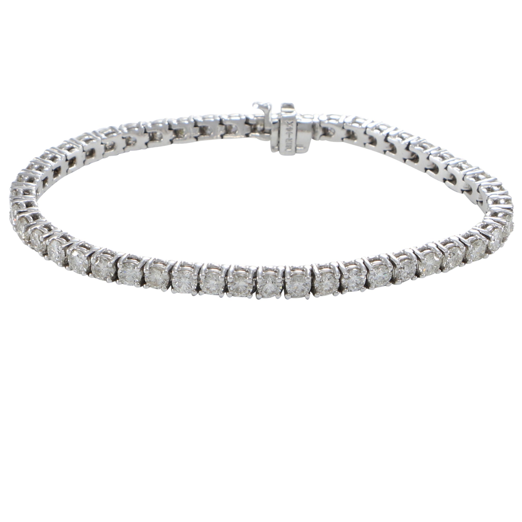7.10CTW Diamond Tennis Bracelet 14k White Gold Classic 4 Prong 4mm Wide 6.75inch