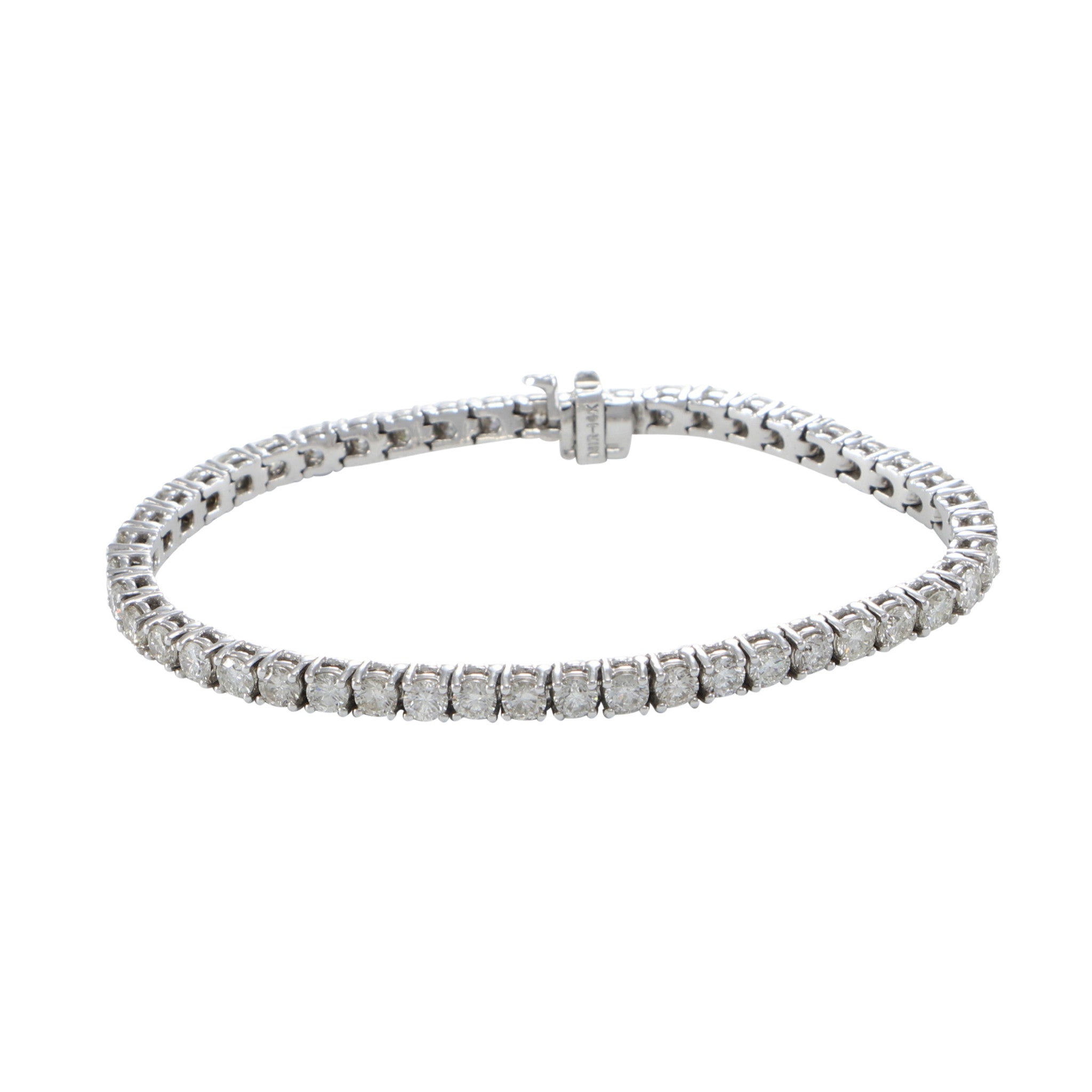 7.10CTW Diamond Tennis Bracelet 14k White Gold Classic 4 Prong 4mm Wide 6.75inch