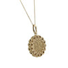 Sunflower Disc Pendant Necklace 14k Yellow Gold Cable Chain Link 6.8g 16 inches