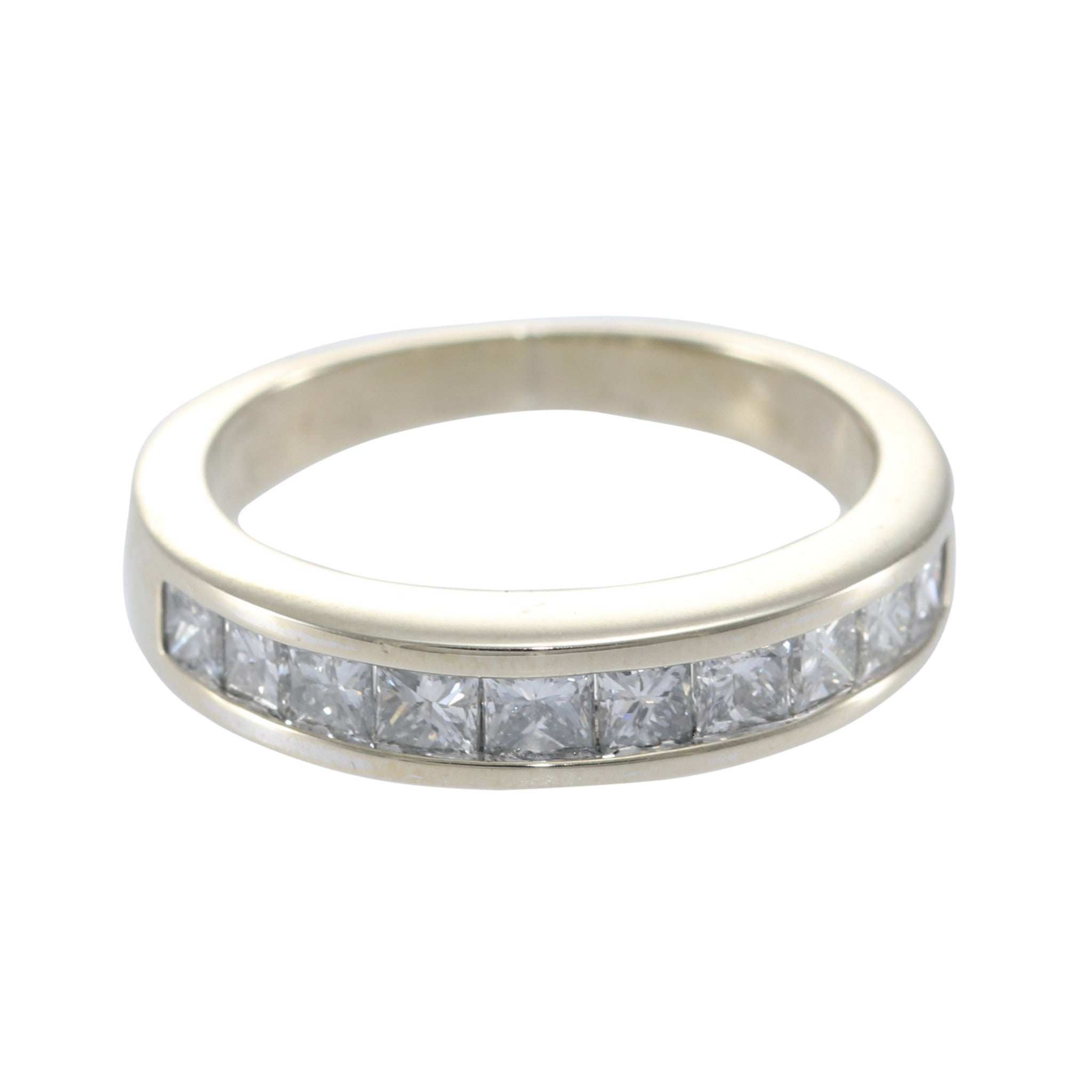 1CTW Princess Cut Diamond Channel Set Wedding Band 14k White Gold Ring 4mm 6.25