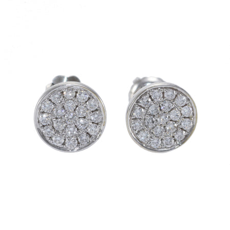 0.90CTW Womens Disc Cluster Earrings 18k White Gold Fine Vintage Screw Backs