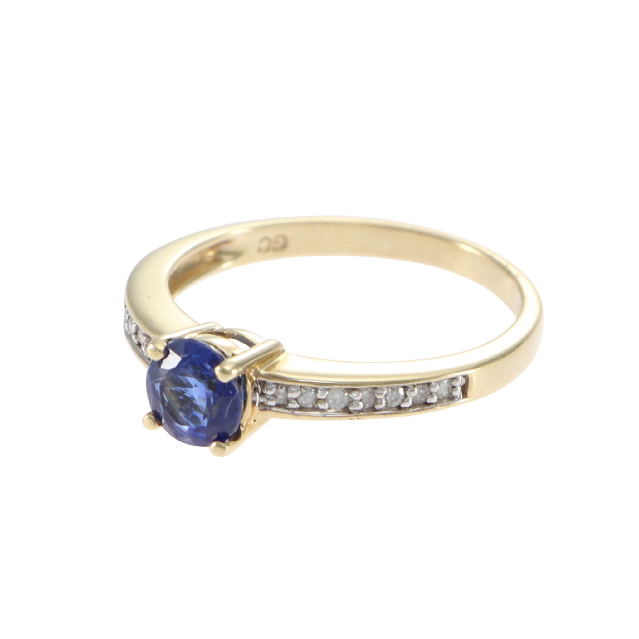 0.94CTW Sapphire Diamond Band Ring 14k Yellow Gold Womens Vintage Estate