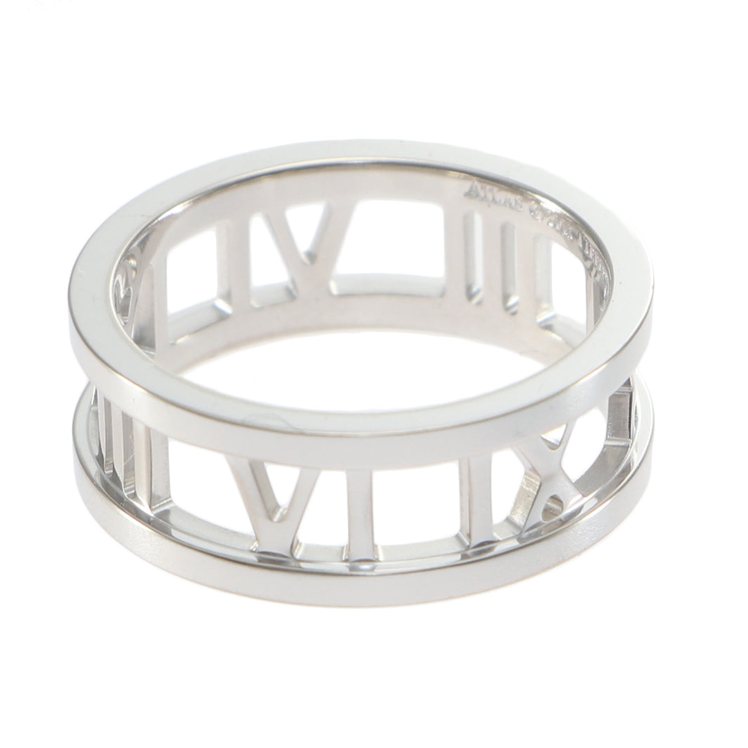 Tiffany & Co. Atlas Open Eternity Band Ring 18k White Gold 7mm US 6.25