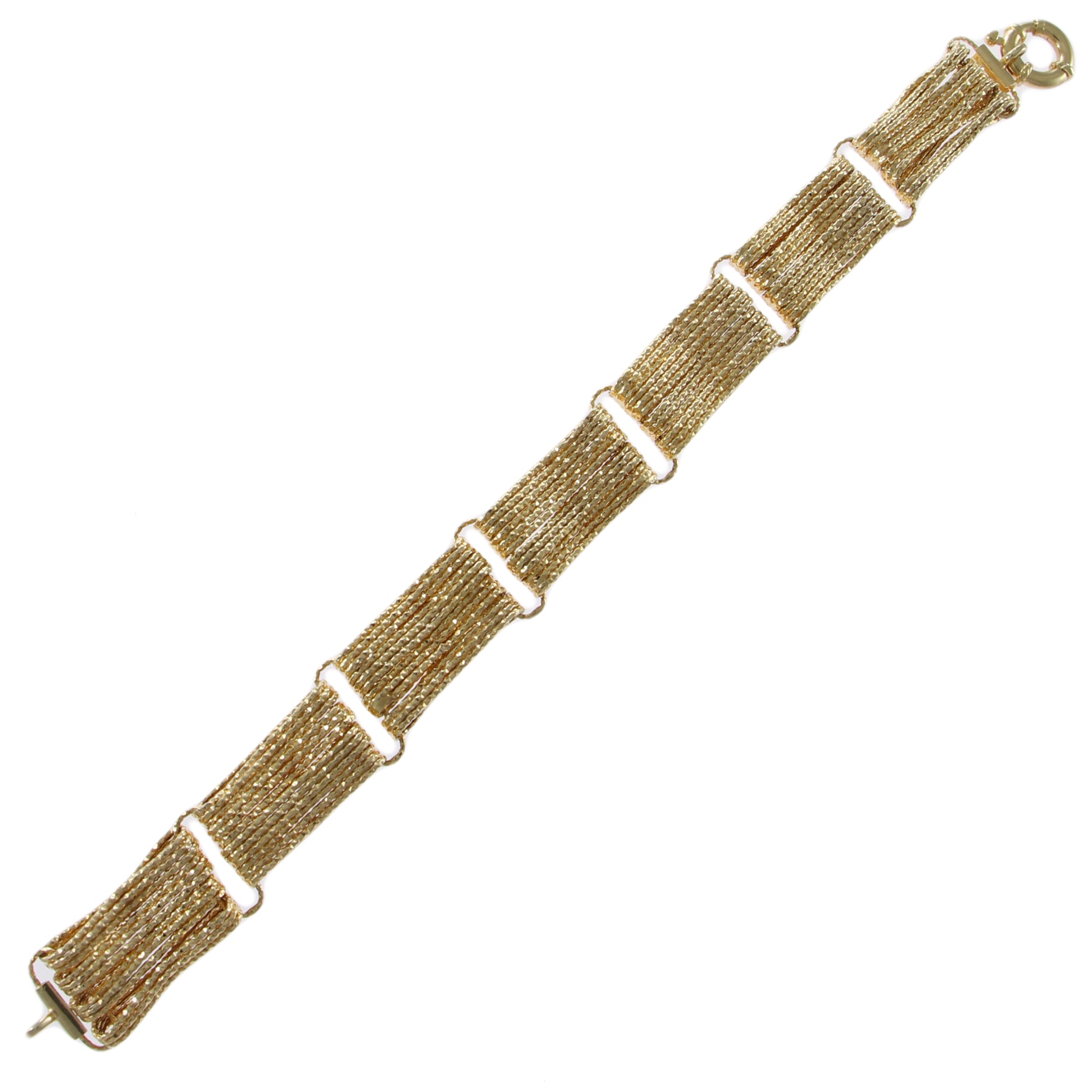Womens Fancy Chain Link Bracelet 14k Yellow Gold 12mm Wide 7.25inches 10.4g