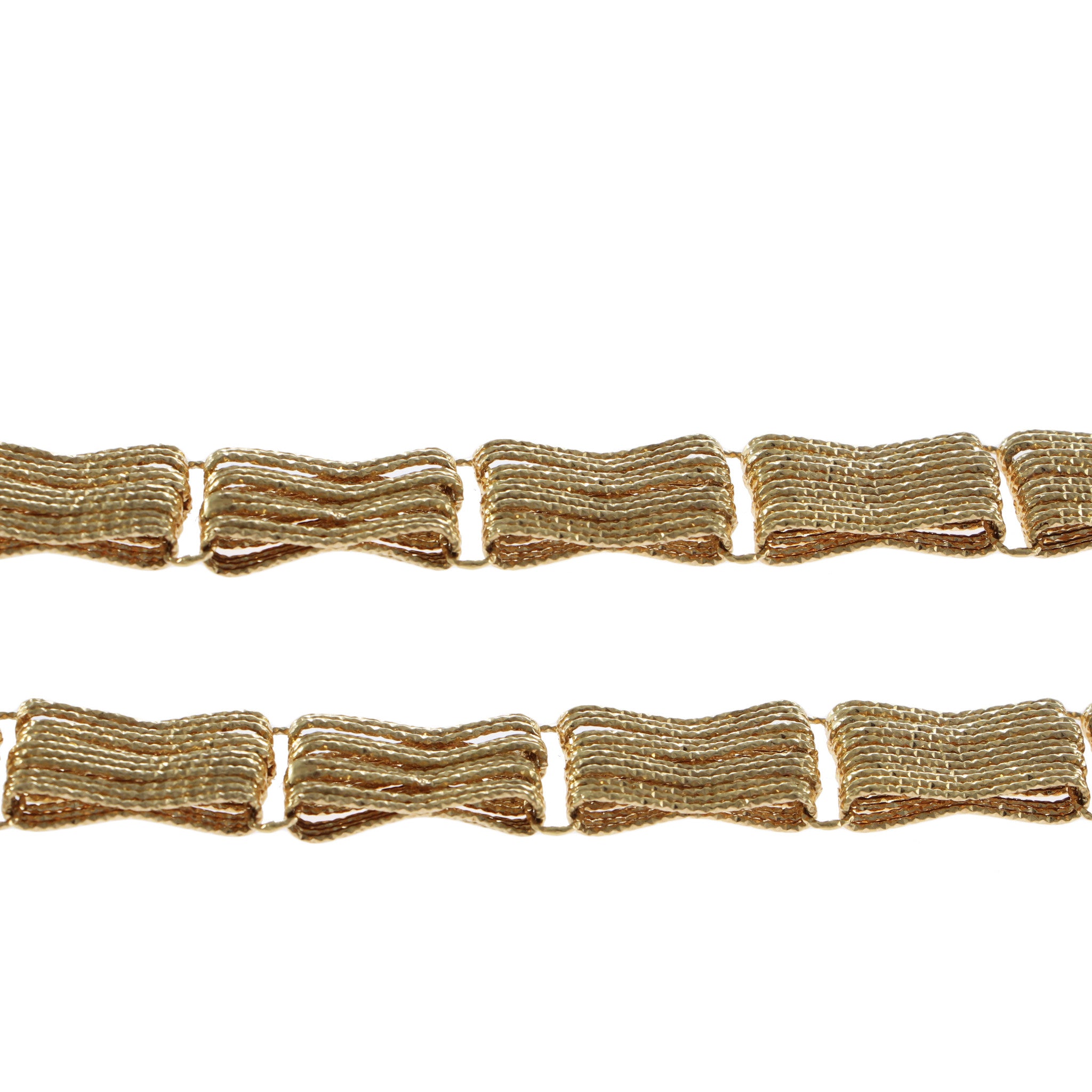 Womens Fancy Chain Link Bracelet 14k Yellow Gold 12mm Wide 7.25inches 10.4g