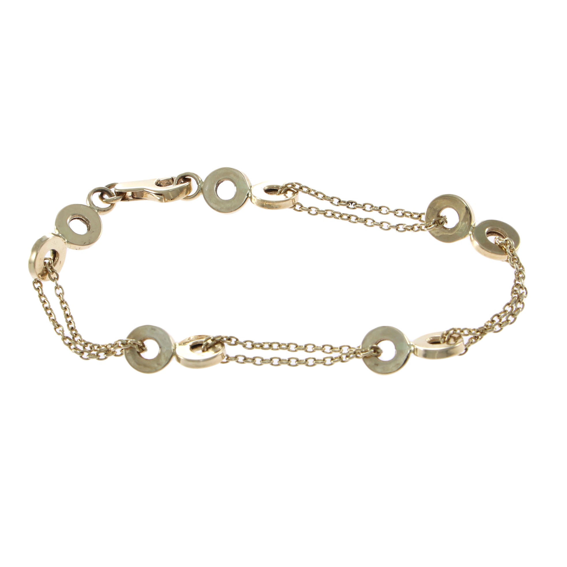 Womens Fancy Cable Ring Chain Link Bracelet 14k Yellow Gold 8mm 7.50inches 7.0g