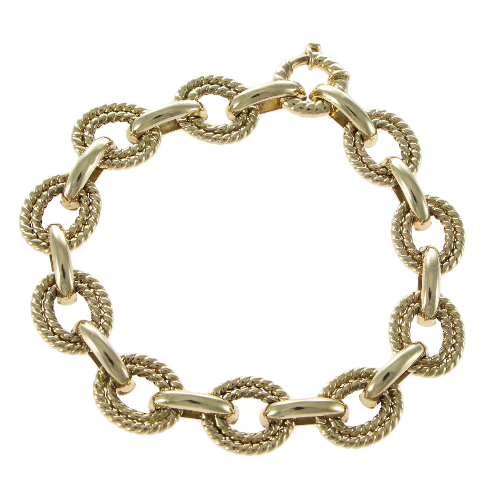 Womens Fancy Oval Cable Chain Link Bracelet 13mm 7.25inches 10.6g