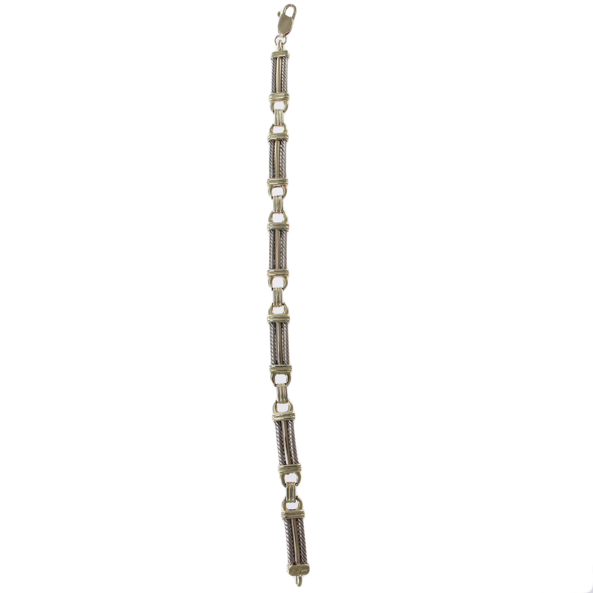 Womens Cable Fancy Scroll Chain Link Bracelet 14k Yellow Gold 7.25inches 18.3g