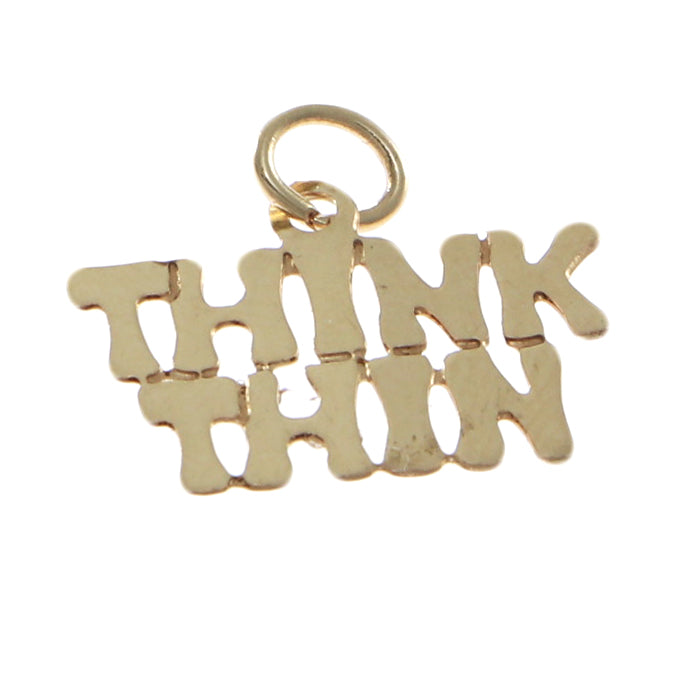 Think Thin Bracelet Charm Solid 14k Yellow Gold 0.09g