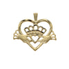 Claddagh Open Heart Love Loyalty Friendship Bracelet Charm Solid 14k Yellow Gold