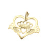 Claddagh Open Heart Love Loyalty Friendship Bracelet Charm Solid 14k Yellow Gold