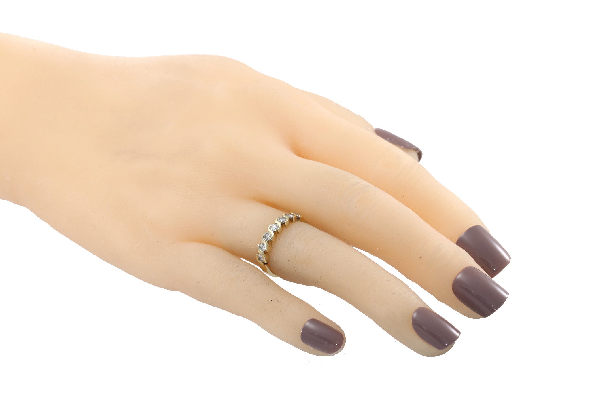 Diamond 1950s Vintage Art Deco S Link Wedding Band Ring 14k White Gold 0.35ctw