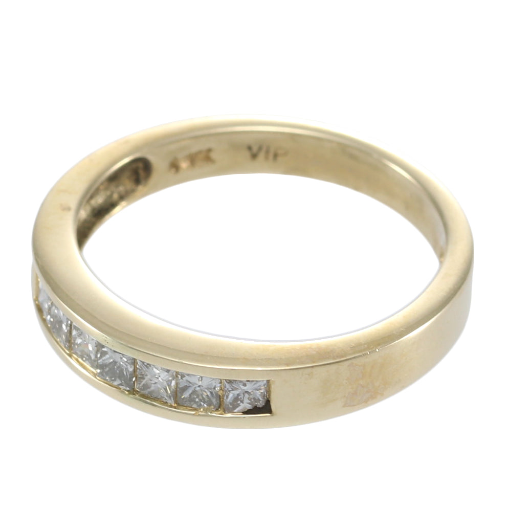 Princess Cut Diamond Wide Wedding Band Ring 18k Yellow Gold 0.90ctw 4mm US 5.5
