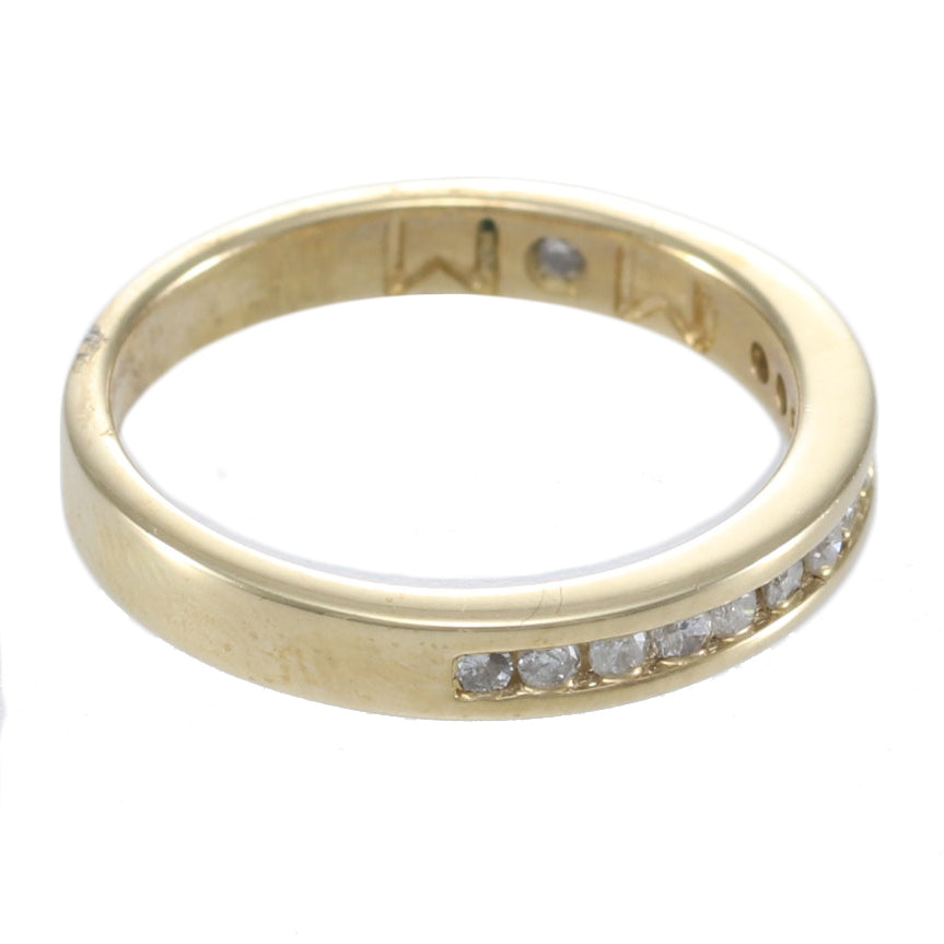 Round Cut Diamond Womens Wedding Band Ring 10k Yellow Gold 0.24ctw US 6.75 3mm