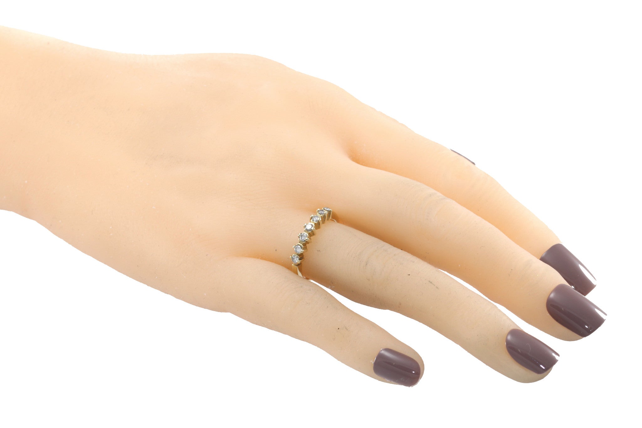 Round Cut Diamond Womens Wedding Band Ring 14k Yellow Gold 0.21ctw US 6.50 4mm