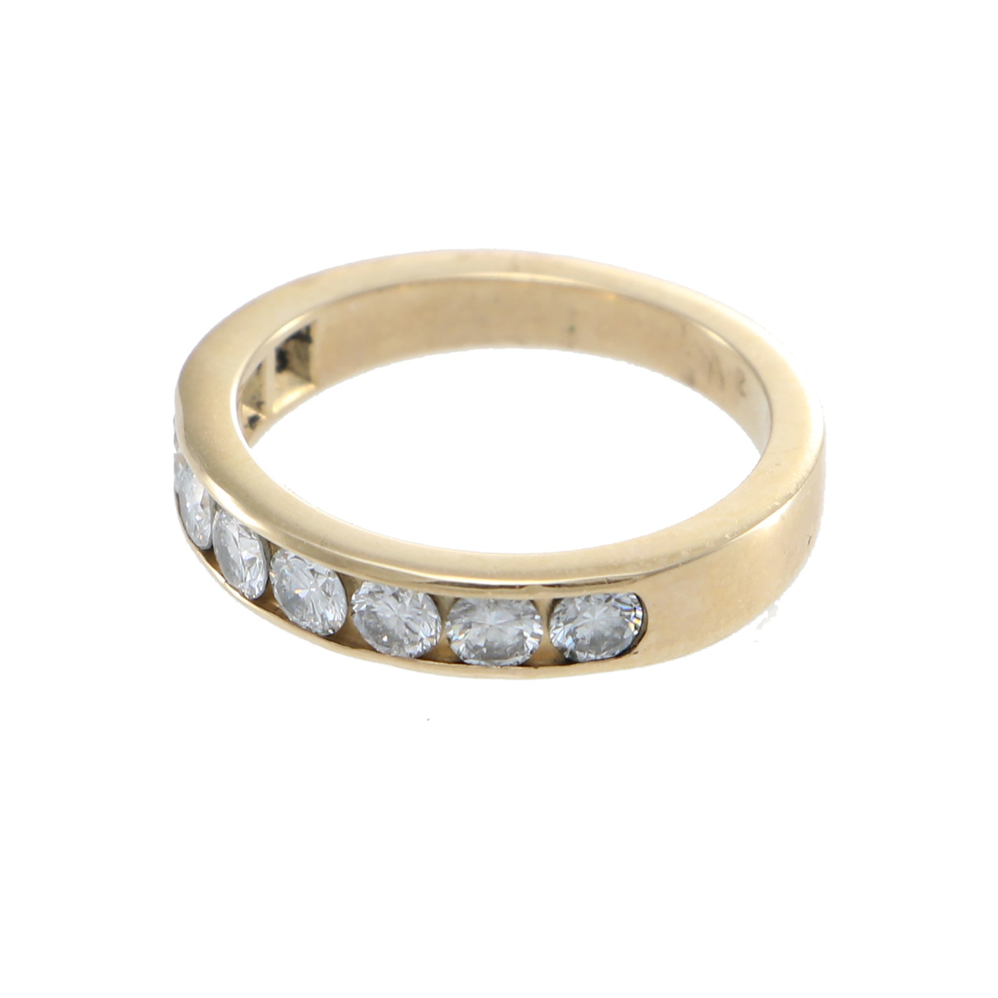 Round Cut Wedding Band 14k Yellow Gold Womens Ring Vintage Channel Set 0.35ctw